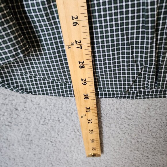 Banana Republic Green Mini Check Gingham Long Sleeve Button Down Shirt Size L - Picture 8 of 15